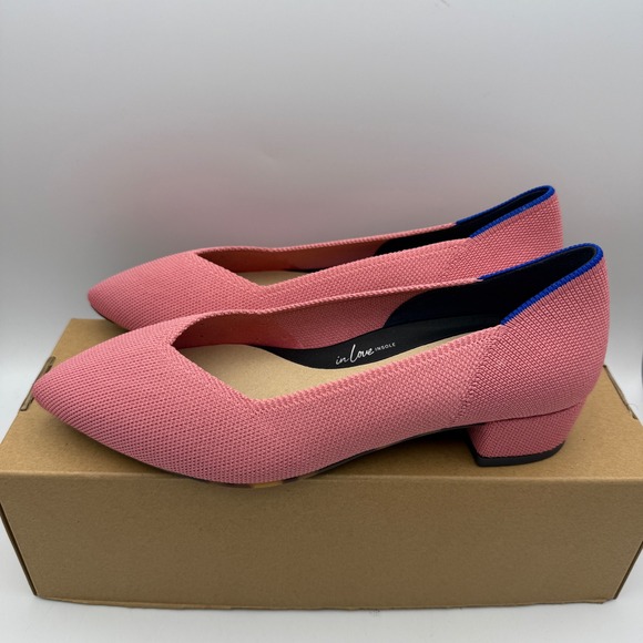 Rothy's Shoes - Rothy's The High Point Tulip Pink Womens Size 7 Knit Pointed Block Heel Pumps